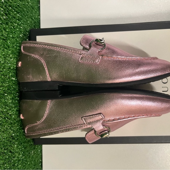 Gucci pink metallic horsebit loafers size 28 - Picture 5 of 12